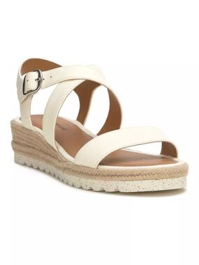 Lucky Brand Trianna Wedge Sandals Size 9M Ivory/White Strappy Summer NEW